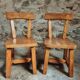 Pair of Canadian brutalist pine chairs – Rustic design from the 70s