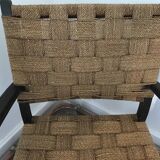 Pair of vintage rope armchairs, wooden frame, Sweden, 1960, Axel Larsson