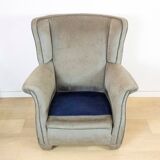 Vintage Velvet Ear Armchair, 1970s