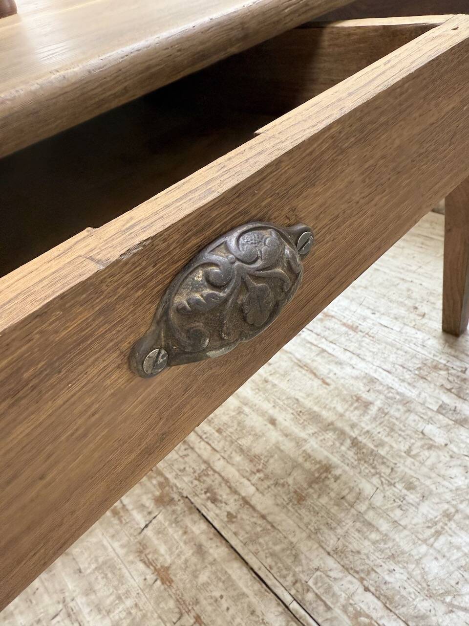 Large “square” oak farmhouse table 1950