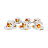 Service à thé et dessert en porcelaine à décor de fleurs, Allemagne 1970