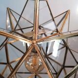 Ceiling light suspended Geometric Star Moravian Star frosted glass