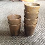 Series of 6 sandstone cups