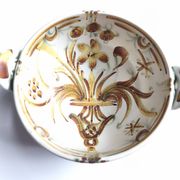 Vintage bowl signed Keraluc Quimper in yellow and green.