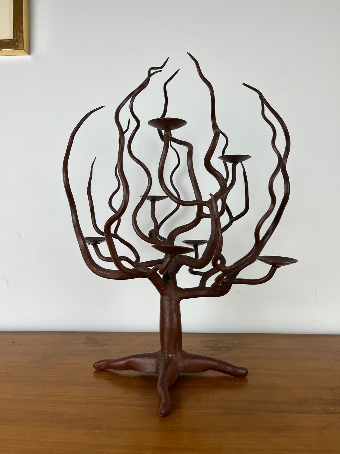 Wrought iron tree candlestick, candelabrum