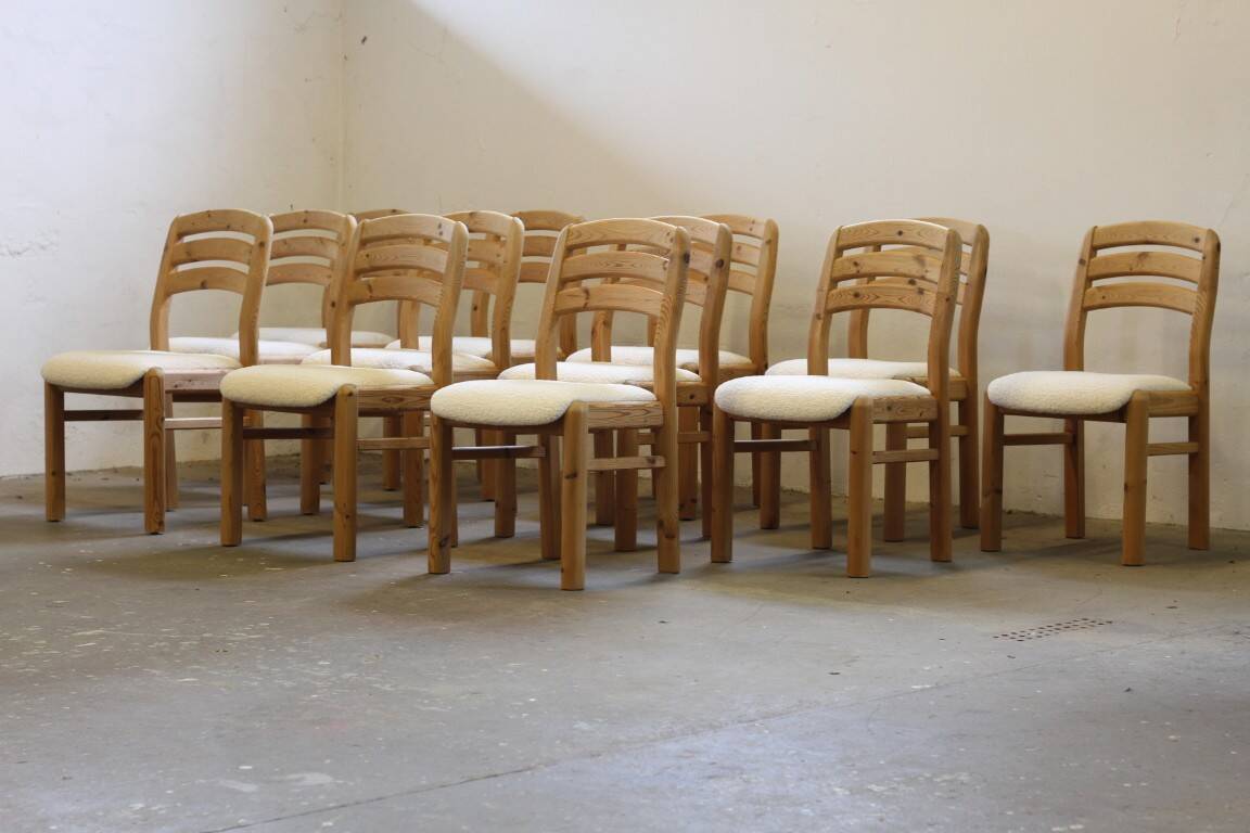 Vintage 1980s Danish Pine Wood Dining Chairs 1970s/80s by Dyrlund