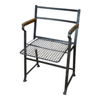 Folding mesh metal chair with folding backrest 1950