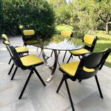 6 back chairs Emilio Ambasz & Giancarlo Peretti, yellow armchair