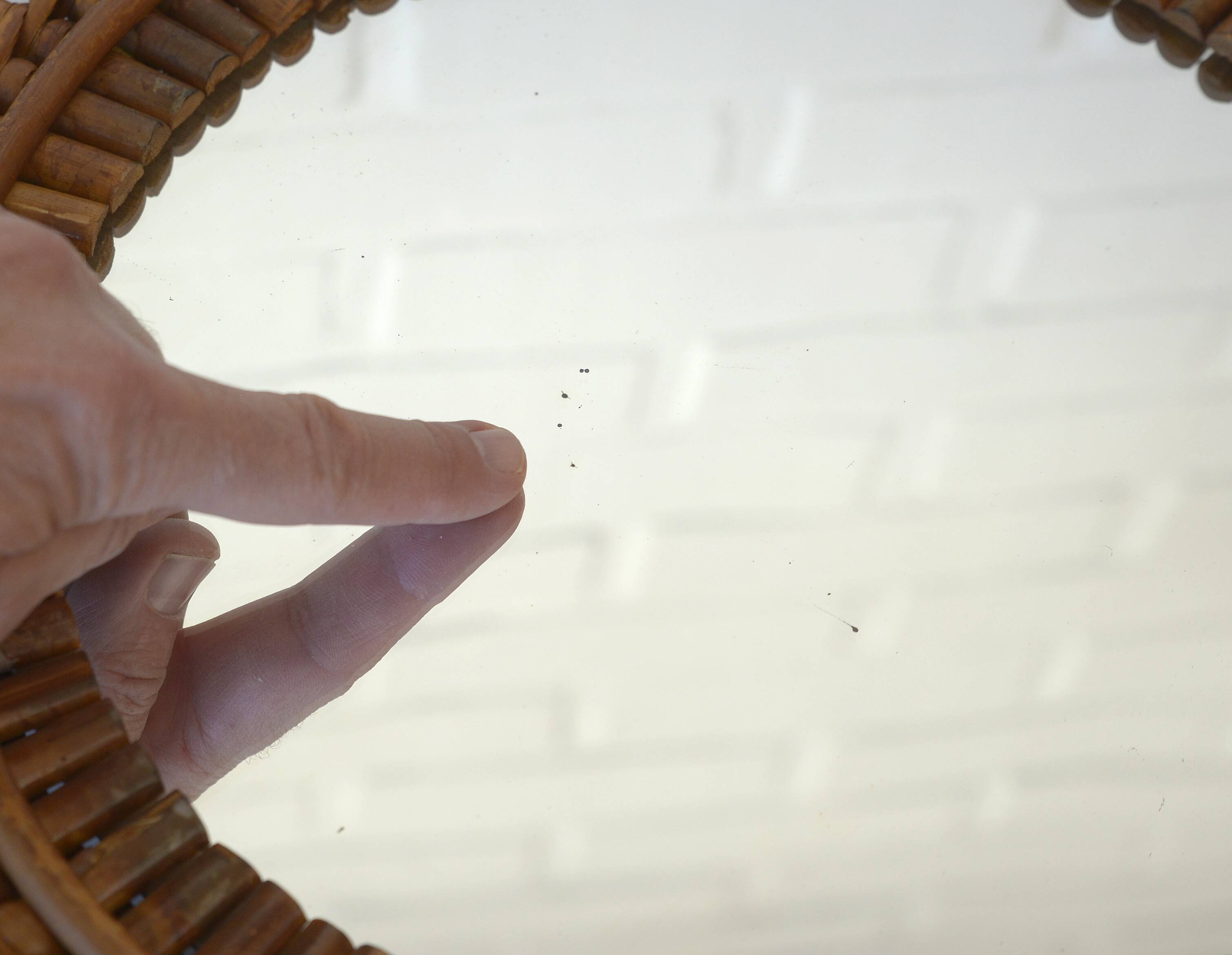 Vintage Bamboo Sunburst Wall Mirror / Mid Century Boho Decor 1970's