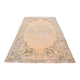 Tapis vintage beige, tapis turc vintage délavé par le soleil, tapis beige