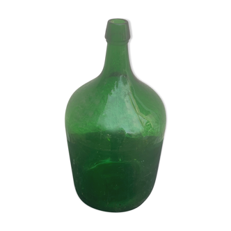 Vintage green glass bottle