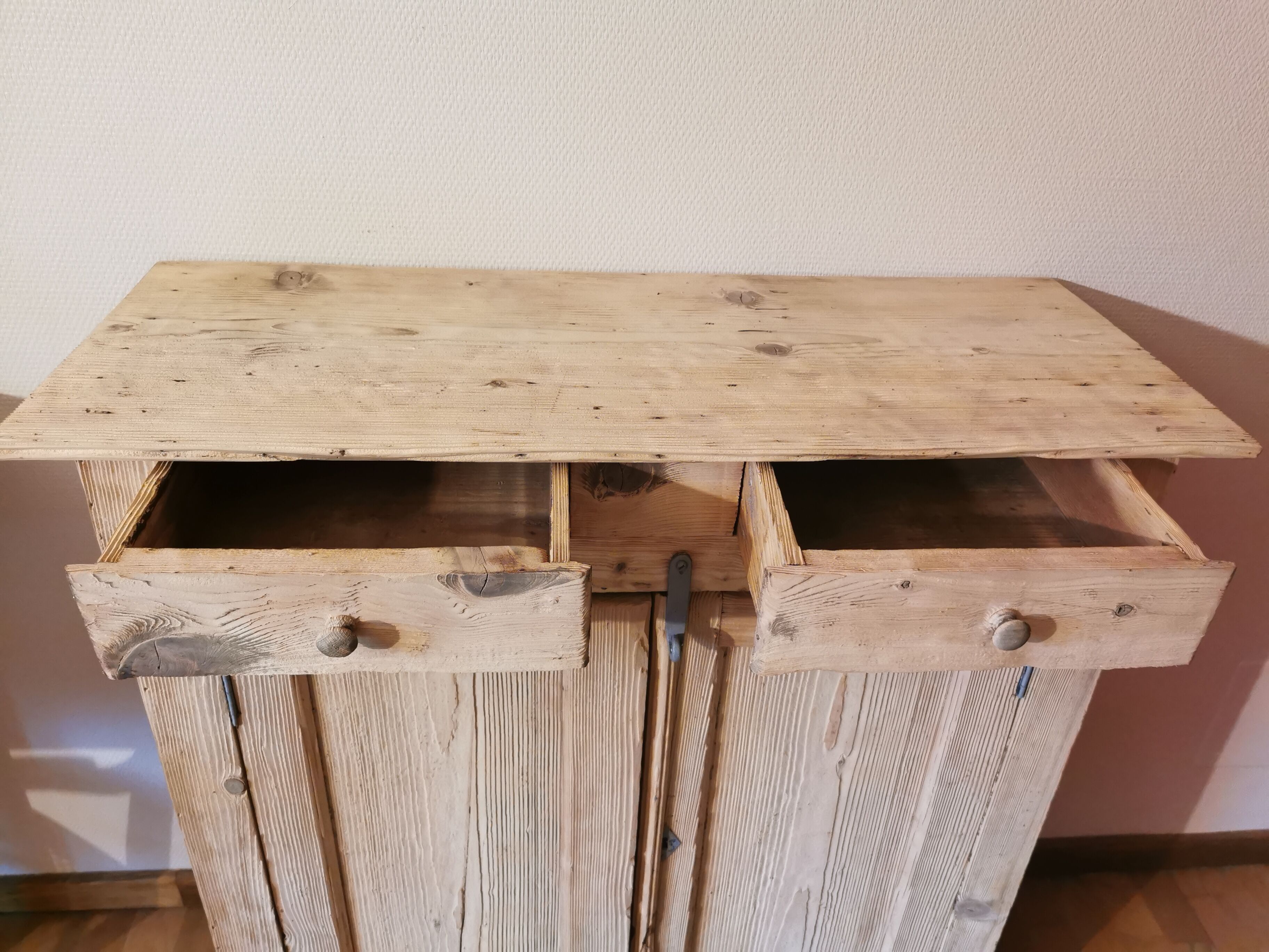 Parisian sideboard vintage raw wood