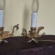 Pair of bedside lamps in chiselled bronze - bird shape -