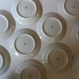 10 dessert plates with blue flowers, golden border in real LF porcelain in good condition.