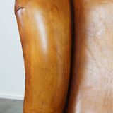 Sheep leather wingback chair