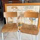 Pair of children's school chairs in wood and metal