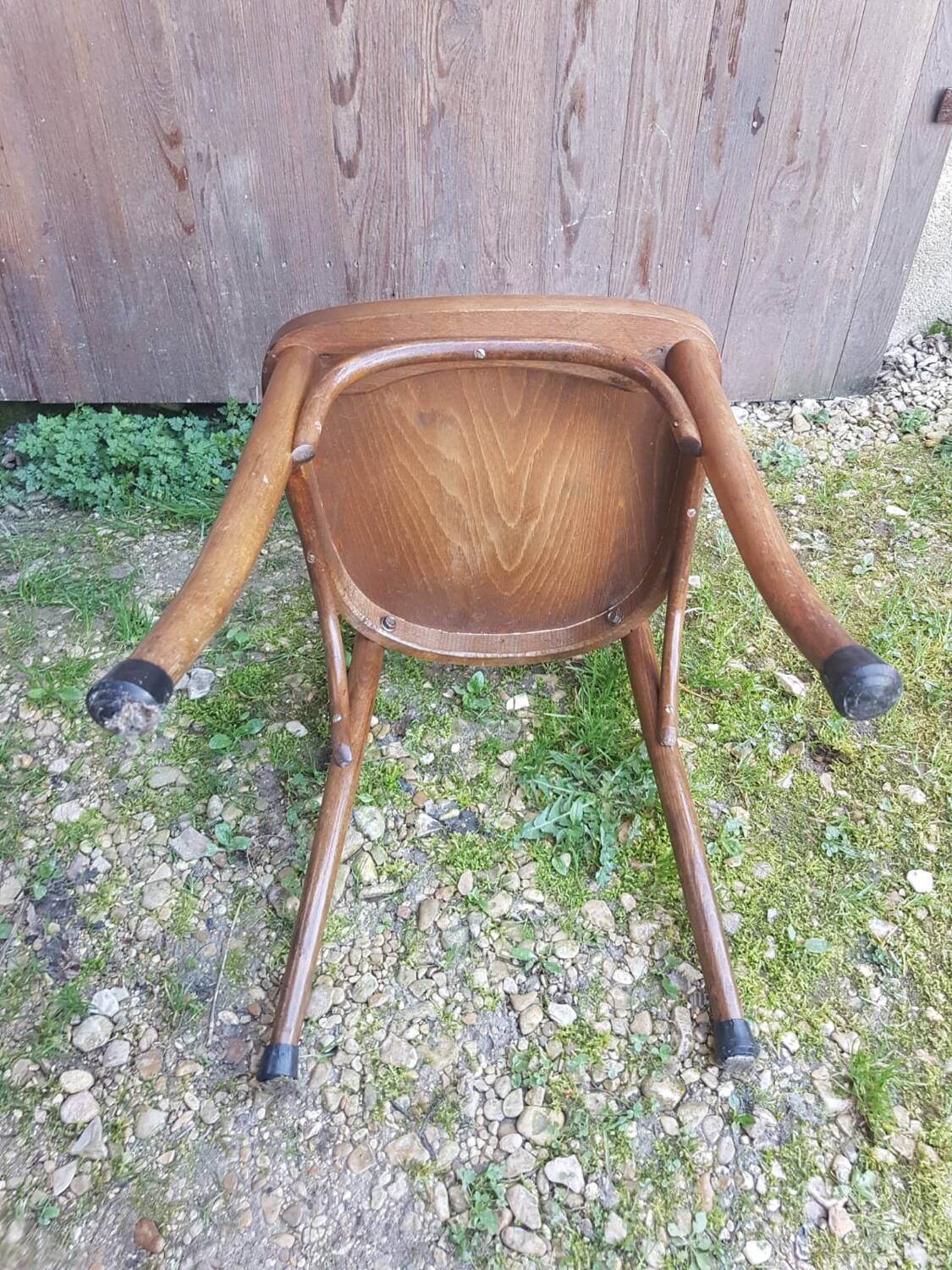 Old vintage Baumann style bistro chair in wood