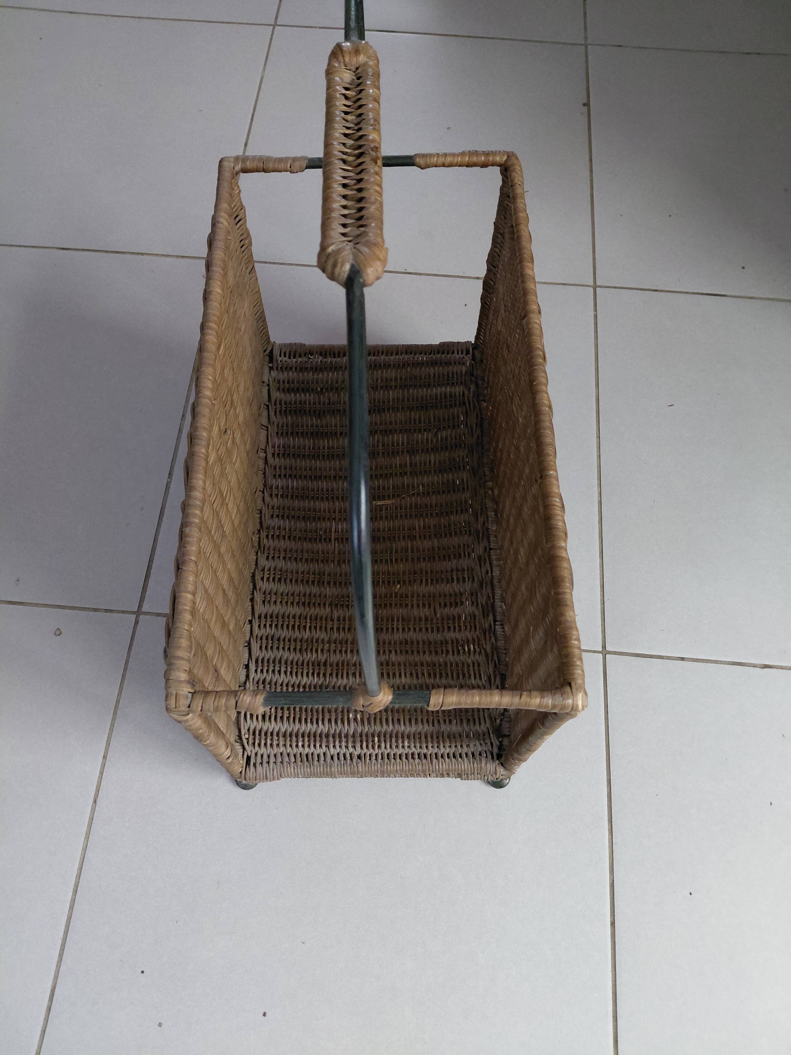 Rattan magazine rack