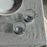 Set of 9 vintage Italian cups with metal handles.