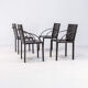 Carlo Bartoli black leather dining chair for Matteo Grassi set/4