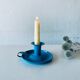 Antique enamelled metal candle holder