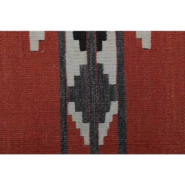 Tapis de couloir vintage turc Oushak fait main en laine et coton marron
