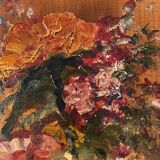 Nature morte au panier de fleurs sauvages signée Mahler XX siècle