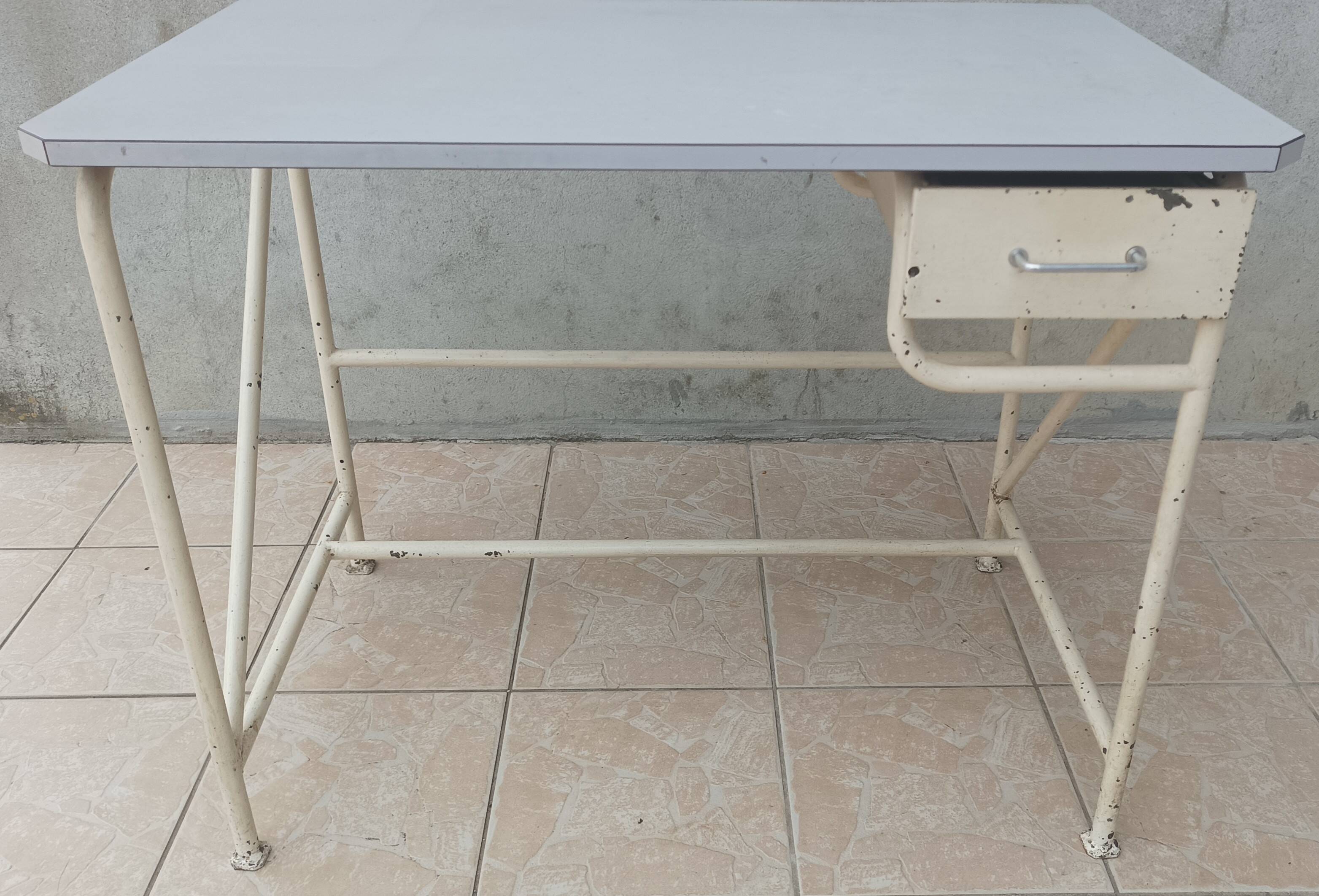 High industrial metal and formica work table