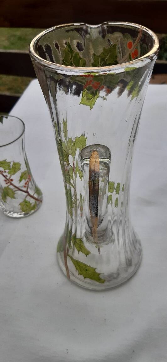 Art Nouveau service, enamelled glass, early 20th century