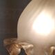Suspension with opalescent and skirted glass lampshade. Noon. 20th century