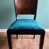 Suite of 6 Art Deco 1935 Macassar ebony chairs restored seats
