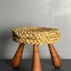 Midcentury French braided rope stool by Audoux & Minet, 1950s
