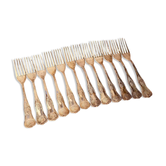 Lot de 12 fourchettes style rocaille vintage