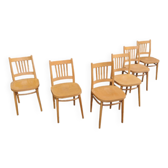 Set of 6 bistro chairs bystrice tone 1970 light beech