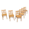 Lot de 6 chaises bistrot ton bystrice 1970 hêtre clair