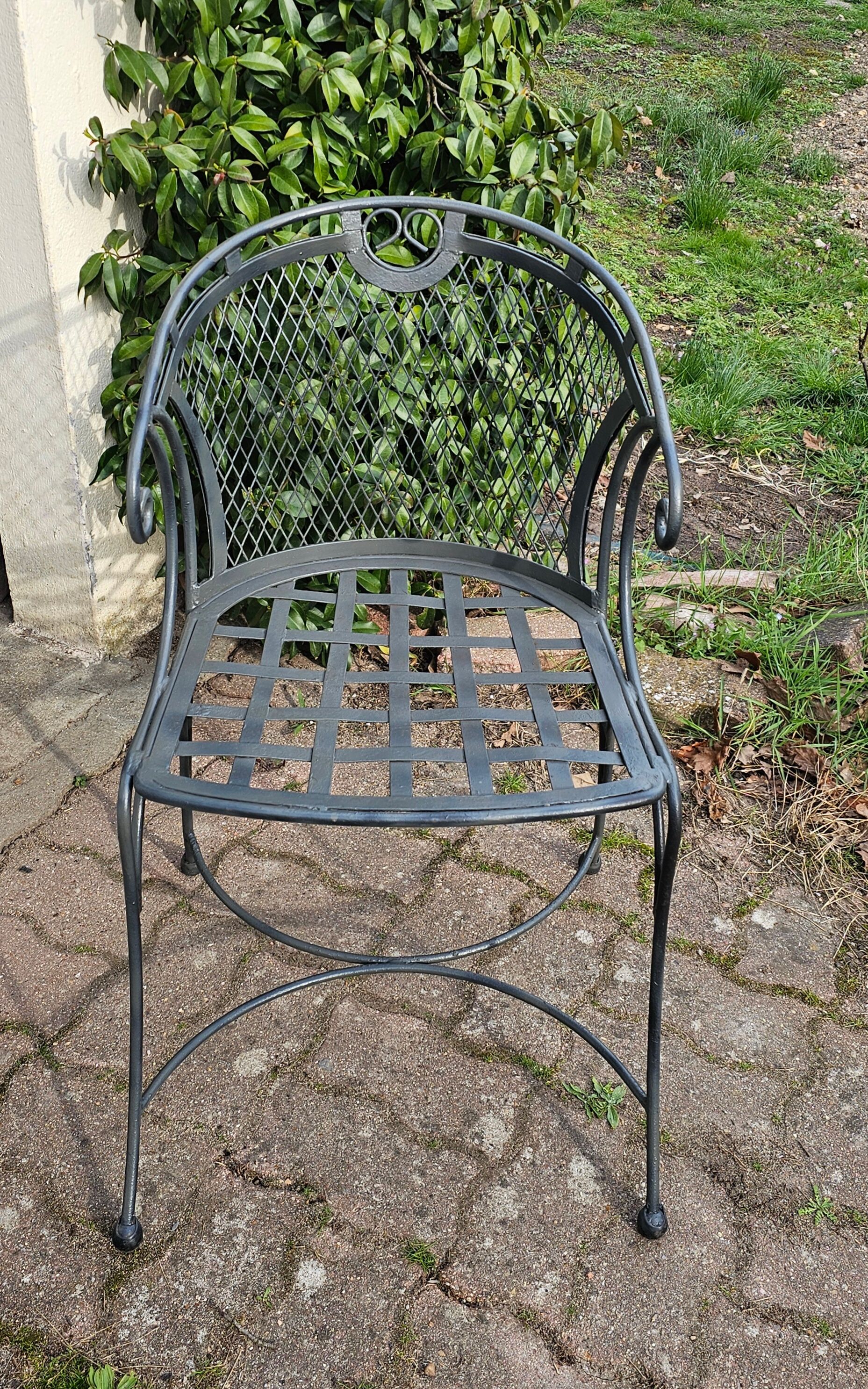 6 fauteuils jardin fer forgé