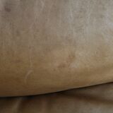 Teak and leather club armchairs