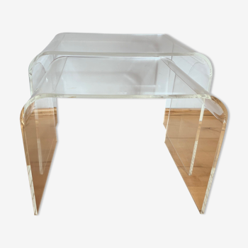A pair of Lucite tables from the 1970s