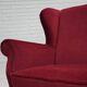 1960s, Danish 3-seater curved sofa, red furniture velour