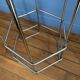 Pair of high bar chairs - chrome metal and Skai