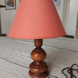Turned wooden table lamp