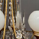 Empire style chandelier. Solid crystal, bronze.