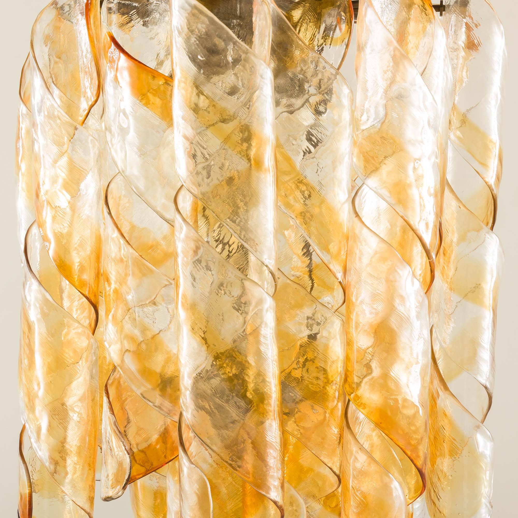 Mid century Murano 'Torciglione' Glass Chandelier by Mazzega, Italy 1970s