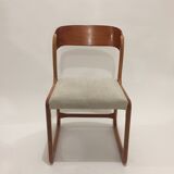 Series of 4 reupholstered Baumann sled chairs