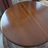 Table merisier pied central avec 2 rallonges
