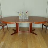 Scandinavian style oval table in central foot with extensions