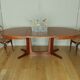 Table ovale en orme style scandinave pied central avec rallonges