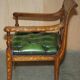 Chesterfield leather office chair with Dutch marquetry