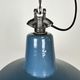 Industrial Blue Enamel Factory Lamp with Cast Iron Top, 1960s