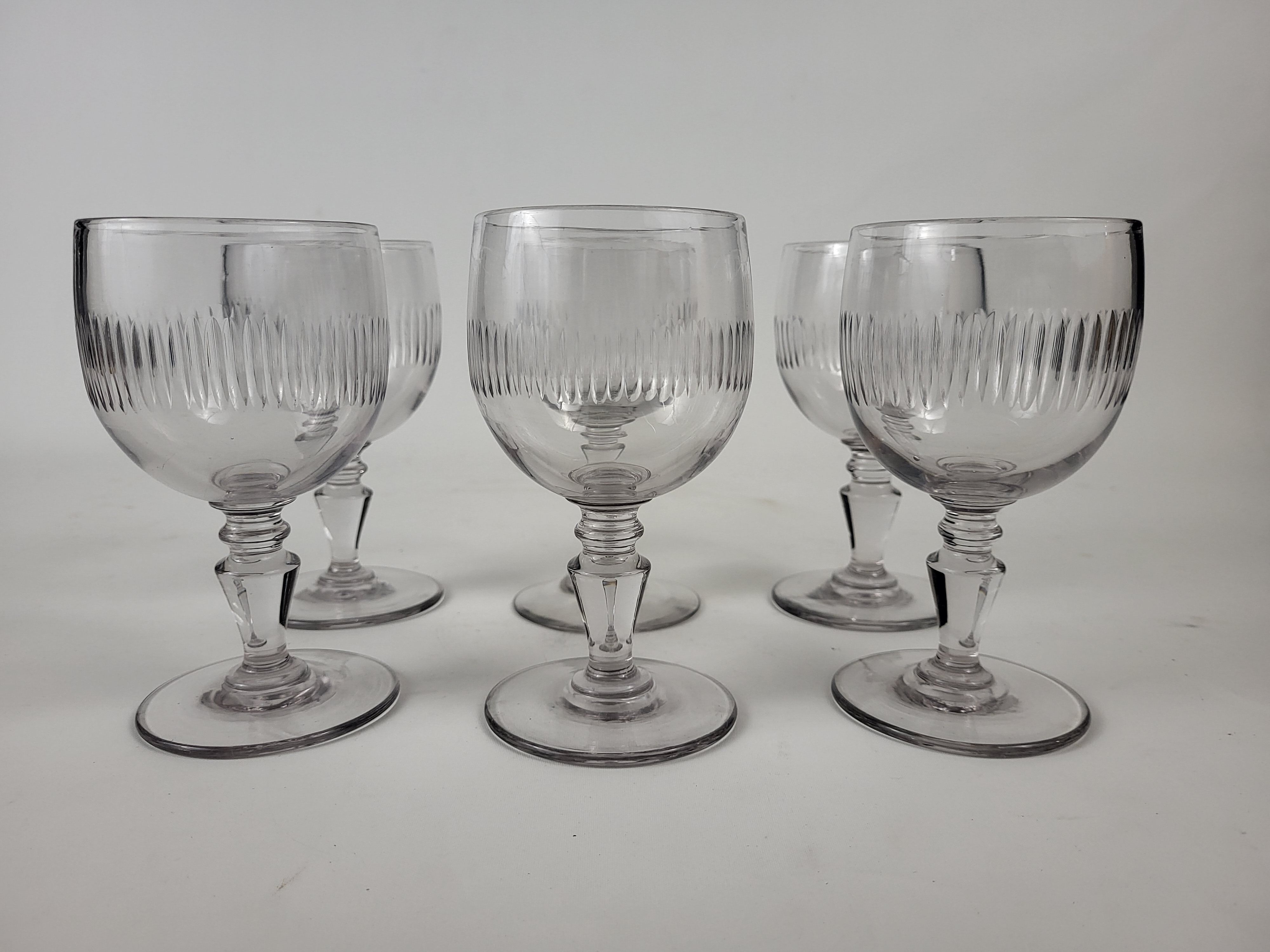 6 water glasses Cristallerie de Portieux XIXeme
